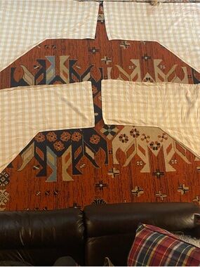 Curtain Valance Swags- 4 Panels Cream and White lined
